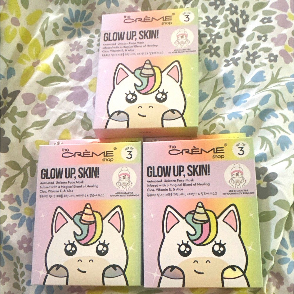The Crème Shop Animal Masks Sheet Mask Set 3 Soothing Cica Aloe Vit E 0.83oz x3
